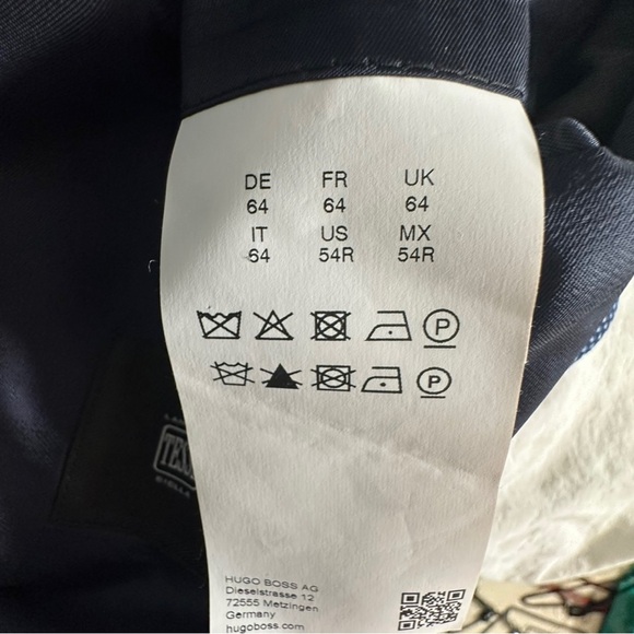 Hugo Boss | Men’s Navy Blue Virgin Wool Jaye Elbow Patch Sport Coat Blazer ~ 54R - Picture 8 of 13